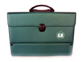 Hard Briefcase with closing flap.